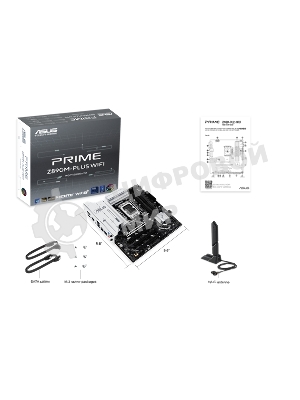 Материнская плата ASUS PRIME Z890M-PLUS WIFI, LGA 1851, Intel Z890, 4xDDR5, 6xSATA, 3xM.2, 1xPCIe 5.0 x16, 1xPCIe 4.0 x4, 2xPCIe 4.0 x1, 1xHDMI, 1xDP, 1x2.5Gb LAN, 2xUSB-A 2.0, 4xUSB-A 3.2 Gen 1, 1xUSB-A 3.2 Gen 2, 1xUSB-C 3.2 Gen 2x2, 3x3.5 мм, 7.1, mATX
