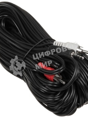 Кабель аудио Cablexpert CCA-458-10M-N, Jack 3.5(M)/2xRCA, 10м, черный, пакет