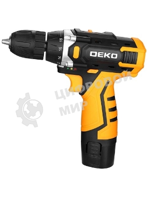 Дрель-шуруповерт Deko DKCD12V, 12 В, 1,5 Ач, 32 Нм, щеточный
