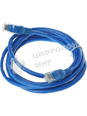 Патч-корд Premier PP12-2M/B 1000Гбит/с UTP 4 пары cat5E CCA molded 2м синий RJ-45 (m)-RJ-45 (m)