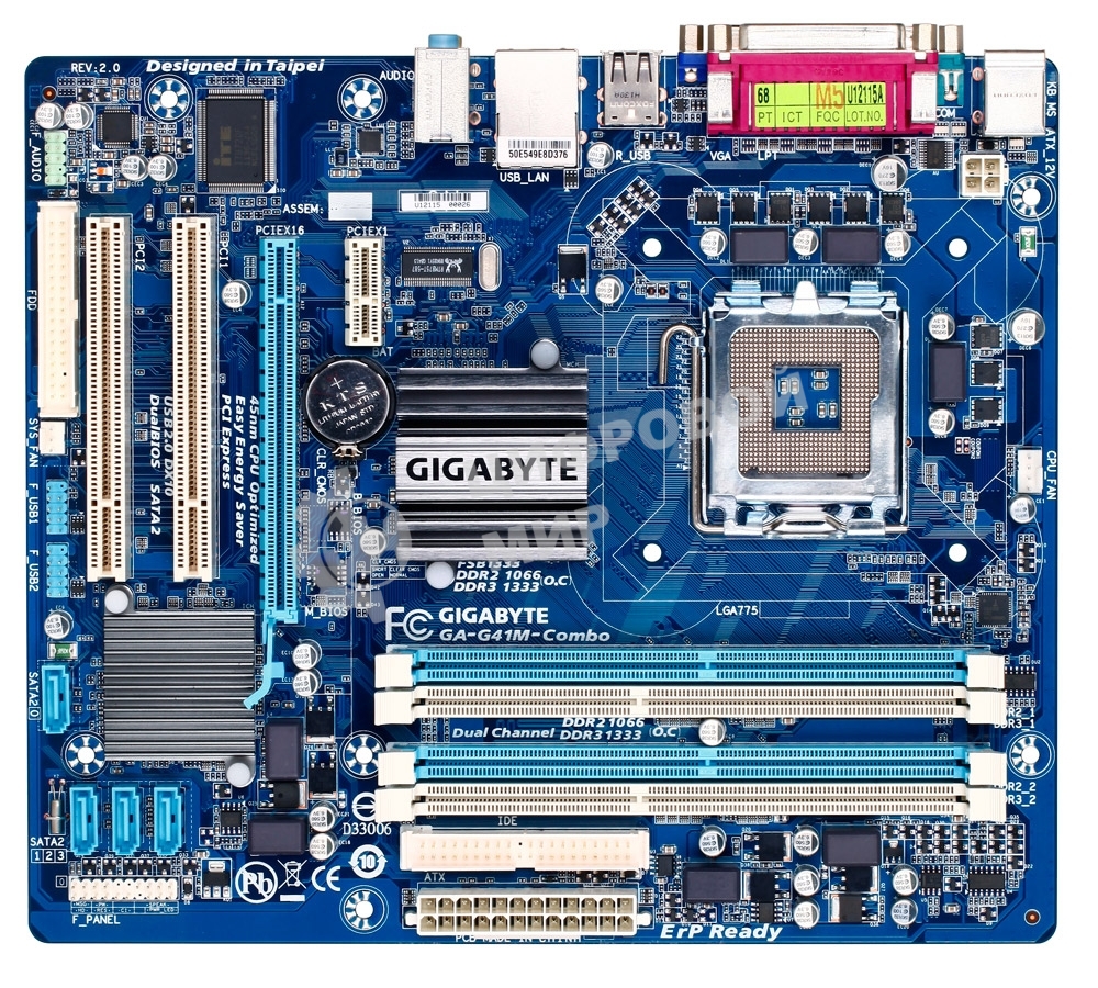 Материнская плата Gigabyte GA-G41M-COMBO RTL {S775, iG41, 2xDDR2 + 2xDDR3, SVGA+PCI-E, ATA, SATA, VT1708S 6ch, GLAN, mATX}