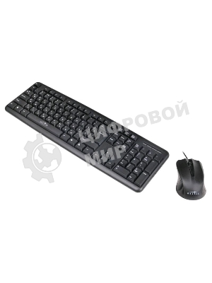 Комплект клавиатура+мышь Oklick 600M проводной, USB, 1200 DPI, чёрный