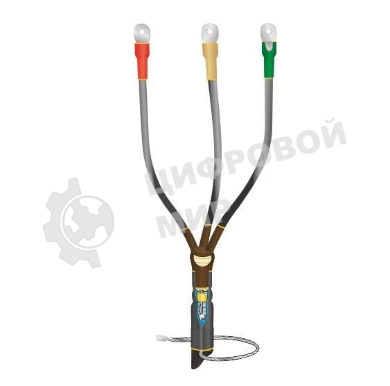 Муфта кабельная концевая внутренней установки 10кВ КВТпН 3х(150-240мм) с болтовыми наконечниками. Нева-Транс Комплект 22020056