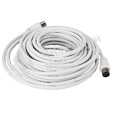 Шнур ТВ гнездо - ТВ штекер, длина 10 м етров, белый Rexant