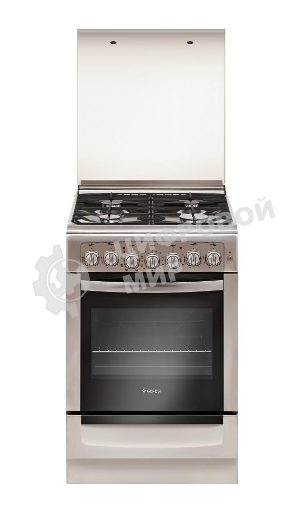 Плита комбинированная Gefest ПГЭ 5102-03 0027 серый, конфорок 4 шт, духовка 55 л, 50 см x 85 см x 58.5 см