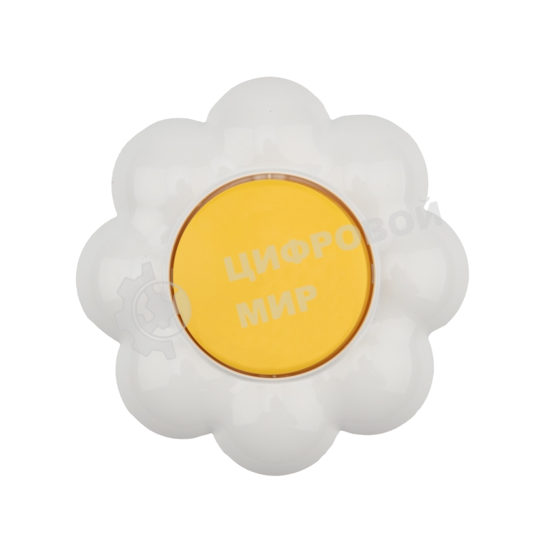 Выключатель одноклавишный Kranz HAPPY Ромашка скрытой установки, желтый/белый