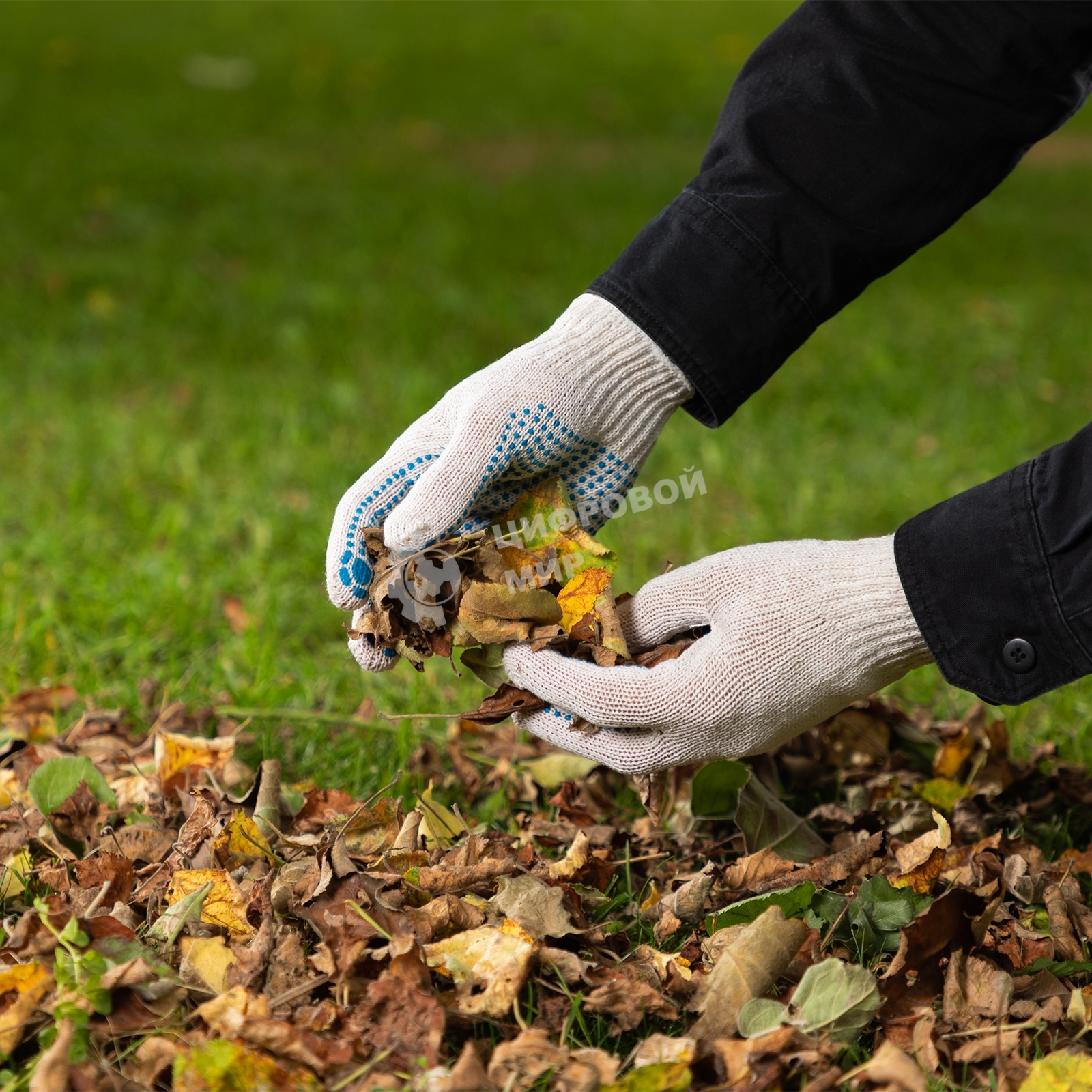 Перчатки трикотажные, с ПВХ точкой, 5 пар в упаковке, 7 класс Россия