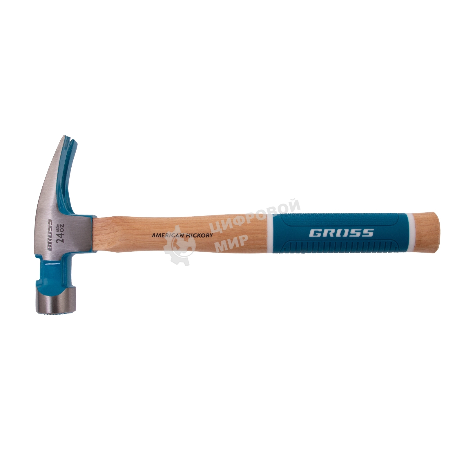 Молоток-гвоздодер Gross AMERICAN HICKORY 680 г, угол 75, магнит, обрезиненная рукоятка