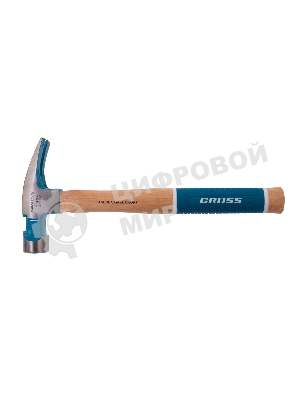 Молоток-гвоздодер Gross AMERICAN HICKORY 680 г, угол 75, магнит, обрезиненная рукоятка