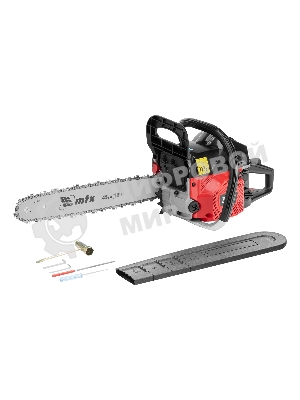 Пила цепная бензиновая MTX S-5218, шина 45 см, 52см3, 3 л.с., шаг 0,325, паз 1,5 мм, 72 зв