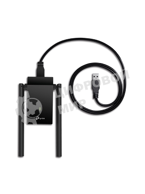 Адаптер TP-Link AC1300Mbps Dual-band High-Gain wireless USB adapter, 867Mbps at 5G and 400Mbps at 2.4G, two high gain antennas, USB 3.0, USB extension cable, support wave 2 MU-MIMO, full compatible with Windows and macOS.