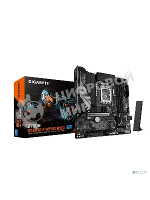 Материнская плата Gigabyte B760M GAMING X WIFI6E GEN5, LGA1700, Intel B760, 4xDDR5, 4xSATA, 2xM.2, 1xPCIe 5.0 x16, 1xPCIe 3.0 x4, 1xHDMI, 1xDP, 1x2.5Gb LAN, Wi-Fi 6E, Bluetooth 5.3, 3xUSB-A 5Gbps, 5xUSB-A 2.0, 3x3.5 мм, 7.1, mATX