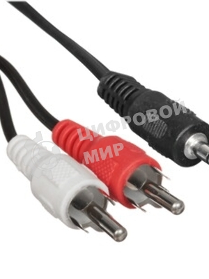 Кабель аудио Cablexpert CCA-458-10M-N, Jack 3.5(M)/2xRCA, 10м, черный, пакет