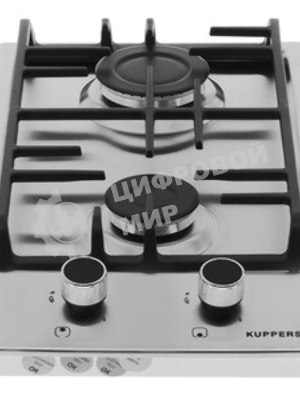 Газовая варочная панель Kuppersberg FS 36 X, газ, High-Tech, 29 см, автоматический электроподжиг, газ-контроль, форсунки под сжиженый газ, SABAF конфорки, чугунные решетки, цвет нержавеющая сталь, цвет фурнитуры черный