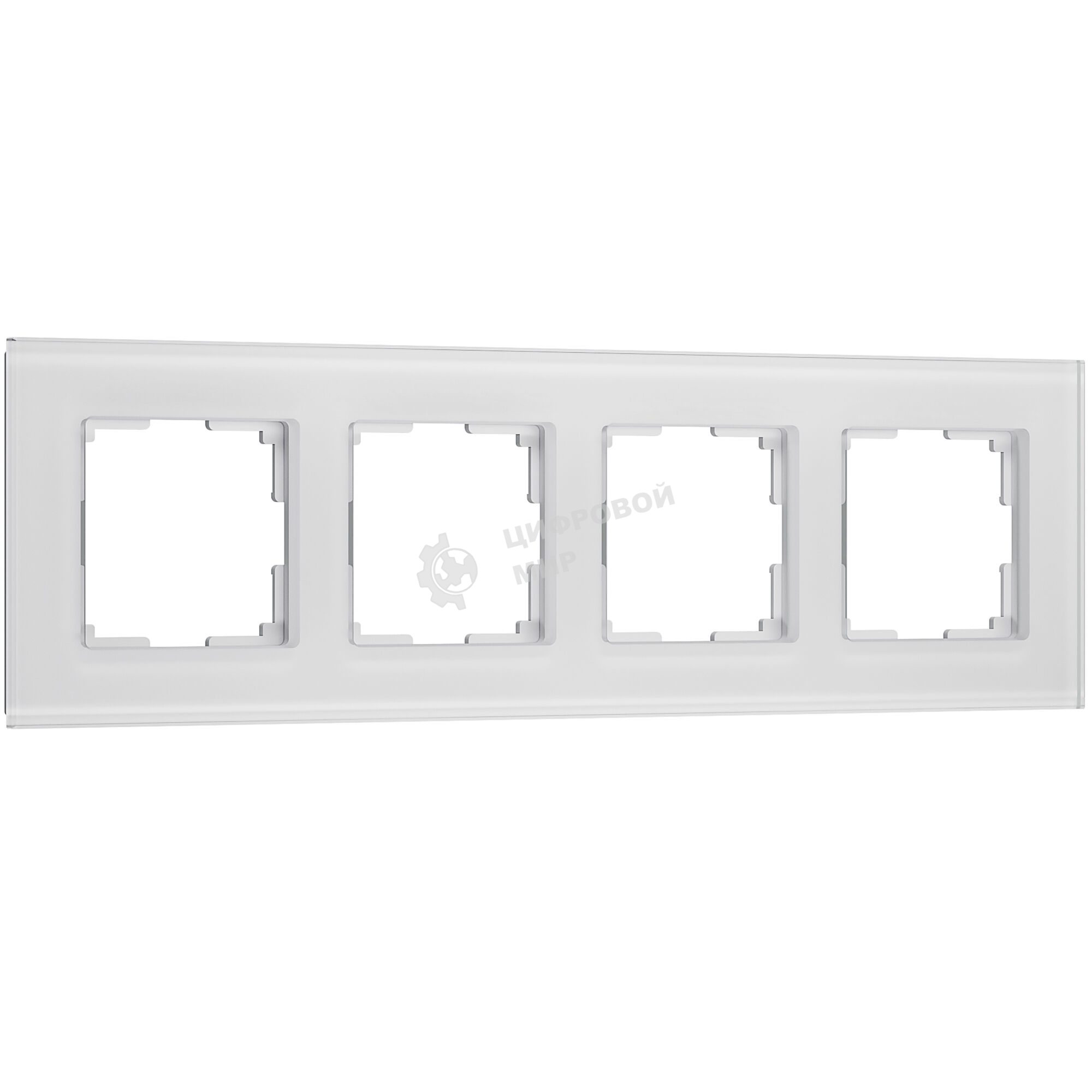 Рамка на 4 поста Senso (белый, стекло soft-touch) W0043101