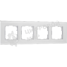 Рамка на 4 поста Senso (белый, стекло soft-touch) W0043101