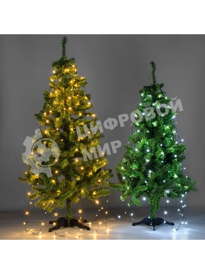 Елочная гирлянда с кольцом Neon-night 7 нитей по 1,8 метра, цвет диодов теплый белый, не соединяется