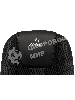 Кресло Бюрократ Zombie 9 черный/серый, экокожа, 120 кг, механизм качания