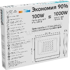 Прожектор уличный Gauss Elementary светодиодный 100Вт корп.алюм.черный