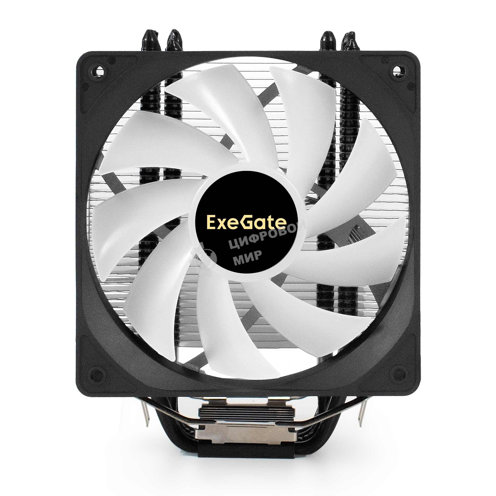 Кулер для процессора ExeGate Dark Magic EE400XL-PWM.ARGb серебристый, 120 мм, алюминий/медь, 2400 об/мин, 37 дБ, 4 pin, 125 Вт, 155 мм