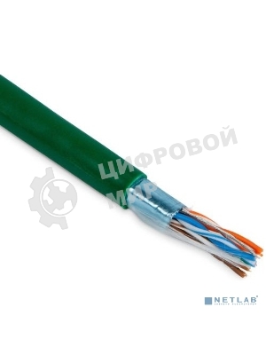 Кабель витая пара Rexant F/UTP, CAT 6, нг(А)-LSLTx, 4х2х0,575мм, 23AWG, INDOOR, SOLID, зеленый, 305м