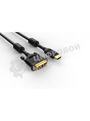 Кабель HDMI AM/DVI(24+1)M, 5м, CU, 1080P@60Hz, 2F, VCOM CG484GD-5M