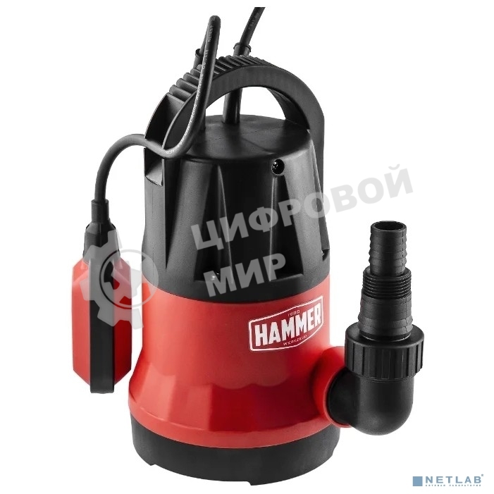 Насос дренажный Hammer NAP250CD 250Вт, 6000л/ч, высота 6м, глубина 7м