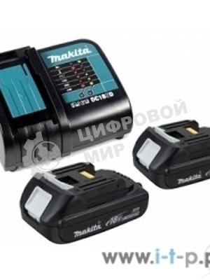 Набор Makita 2 шт BL1815N аккумулятор + 1 шт DC18SD зарядное устройсво + кейс 197143-8