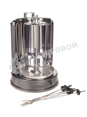 Шашлычница электрическая Kitfort KT-1404, 1400Вт серебристый