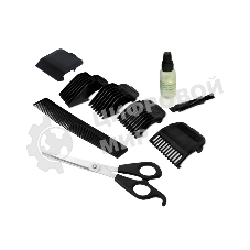 Машинка для стрижки волос Centek CT-2102 (черный/серый) 12 Вт, высококач.сталь, эргоном. дизайн, 4 насадки