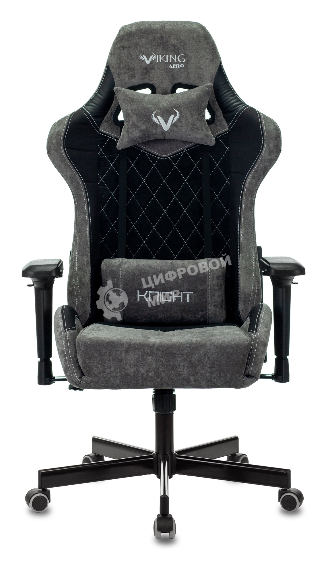 Кресло игровое Бюрократ VIKING 7 KNIGHT B FABRIC черный текстиль/эко.кожа крестовина металл/пластик