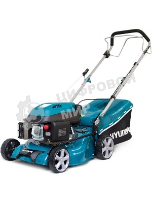 Бензиновая газонокосилка HYUNDAI L 4310S двигатель HYUNDAI ICV150,4-х такт, 3,5 л.с./149 см3, 43 см, 225-75 мм, 32 кг