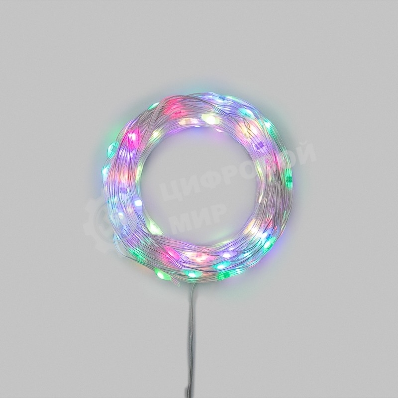 Умная гирлянда Neon-night Роса с крупными каплями 10м 100 LED RGB мягкий прозрачный провод IP20 USB