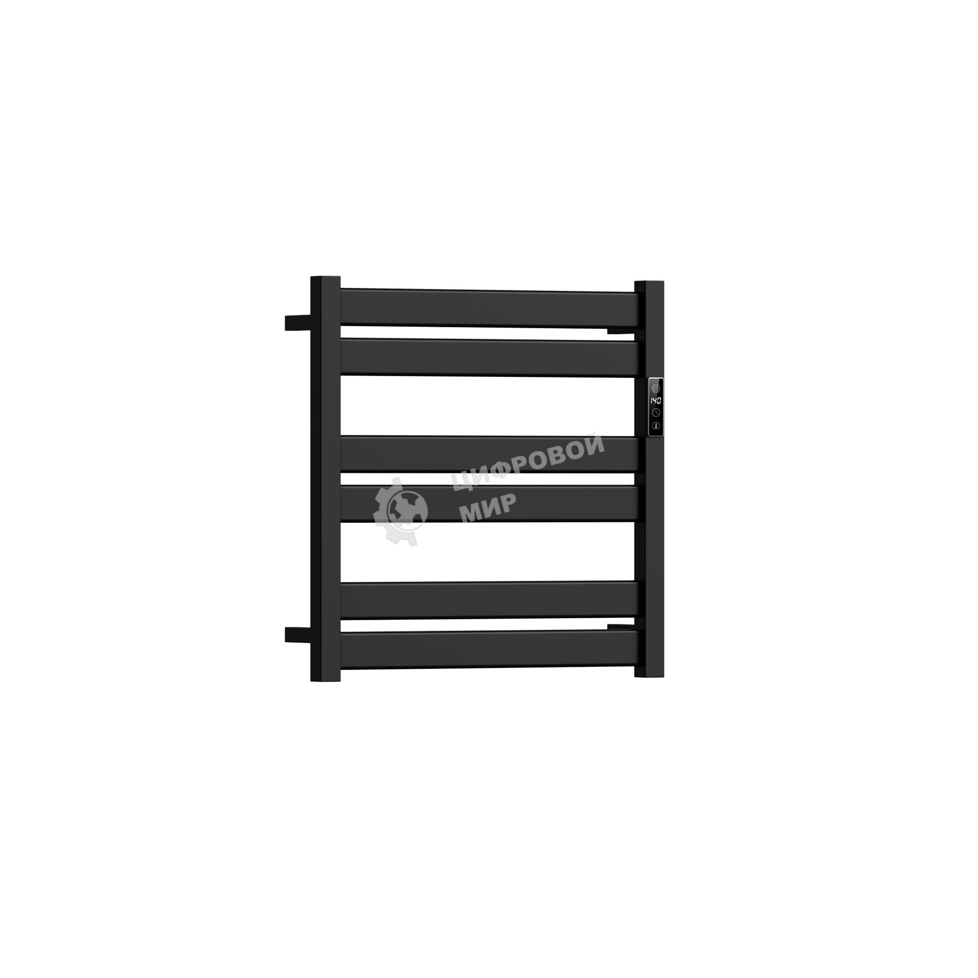 Полотенцесушитель дизайнерский электрический BAU Elite Black 53х52, подключение справа, черный матов