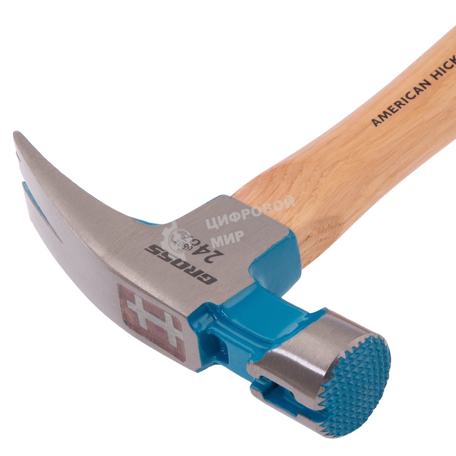 Молоток-гвоздодер Gross AMERICAN HICKORY 680 г, угол 75, магнит, обрезиненная рукоятка