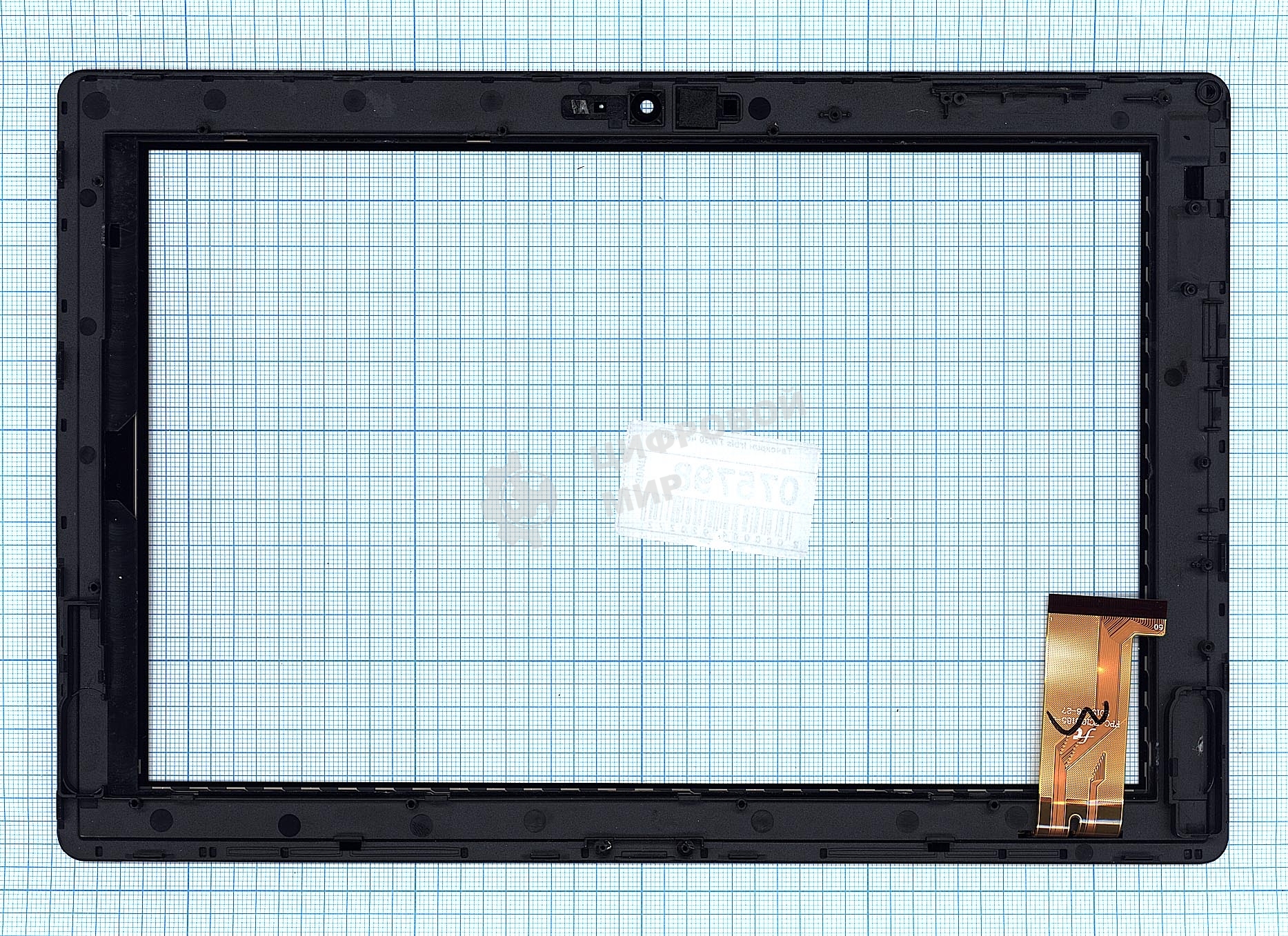 Сенсорное стекло (тачскрин) для Irbis TW30. черное с рамкой