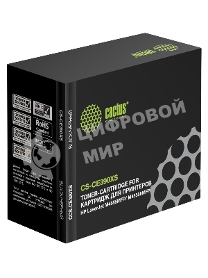 Картридж лазерный Cactus CS-CE390XS черный (24000 стр.) для HP LaserJet M602dn, M602n, M602x, M603dn, M603n, M603xh, M4555, M4555dn, M4555f, M4555fskm, M4555h