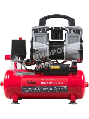 Компрессор поршневой Fubag OLS 190/10 CM1.6 безмасляный 190л/мин 10л 1200Вт красный/черный