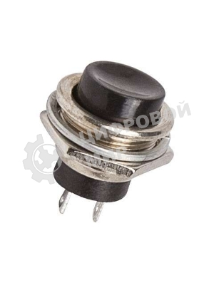 Выключатель-кнопка металл Rexant 250V 2А (2с) (ON)-OFF Ø16.2 черный