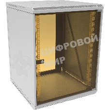 Шкаф коммутационный Suprlan (05-1503) настенный 15U 600x450 мм пер. дв. стекл направл. под закл. гайки 70 кг RAL 7035 25.1 кг 750 мм