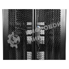 Шкаф серверный ПРОФ напольный 48U (600x1000) дверь перфор., задние двойные перфор., черный, в сборе (ШТК-СП-48.6.10-48АА-9005) (1 коробка)