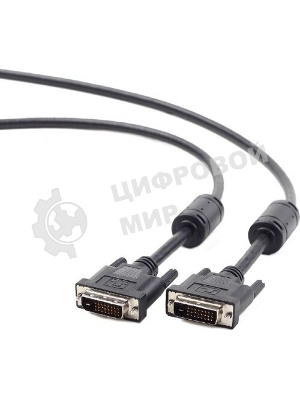 Кабель DVI-D dual link Gembird/Cablexpert, 25M/25M, 3.0м, черный, экран, феррит.кольца, пакет