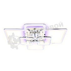 Потолочный светодиодный светильник FA5307/4+2 CH хром 176W 800*550*140 (ПДУ РАДИО 2.4G)