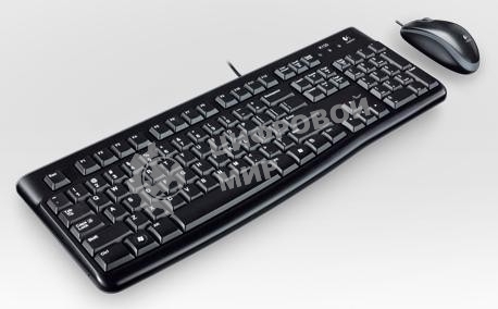 Комплект клавиатура + мышь Logitech Desktop MK120 оригинальная заводская РУС гравировка 920-002561