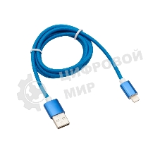 Кабель Rexant USB-Lightning 1 м, синяя нейлоновая оплетка