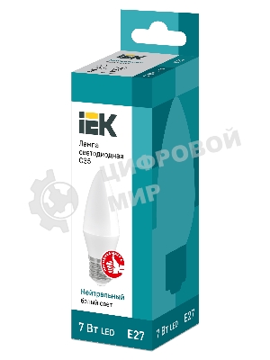 Лампа светодиодная IEK LLE-C35-7-230-40-E27 ECO C35 свеча 7Вт 230В 4000К E27
