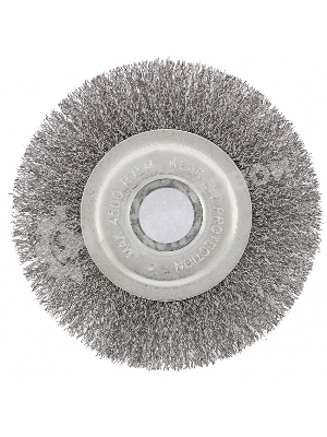 Щетка для УШМ Сибртех, 125 мм посадка 22,2 мм плоская, витая проволока 0,3 мм