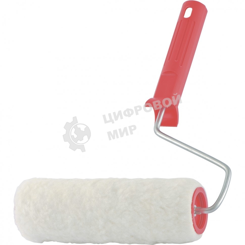 Валик Сибртех Натуральный мех, в сборе, 250 мм, D 48 мм, D ручки 6 мм, крепление шплинтом