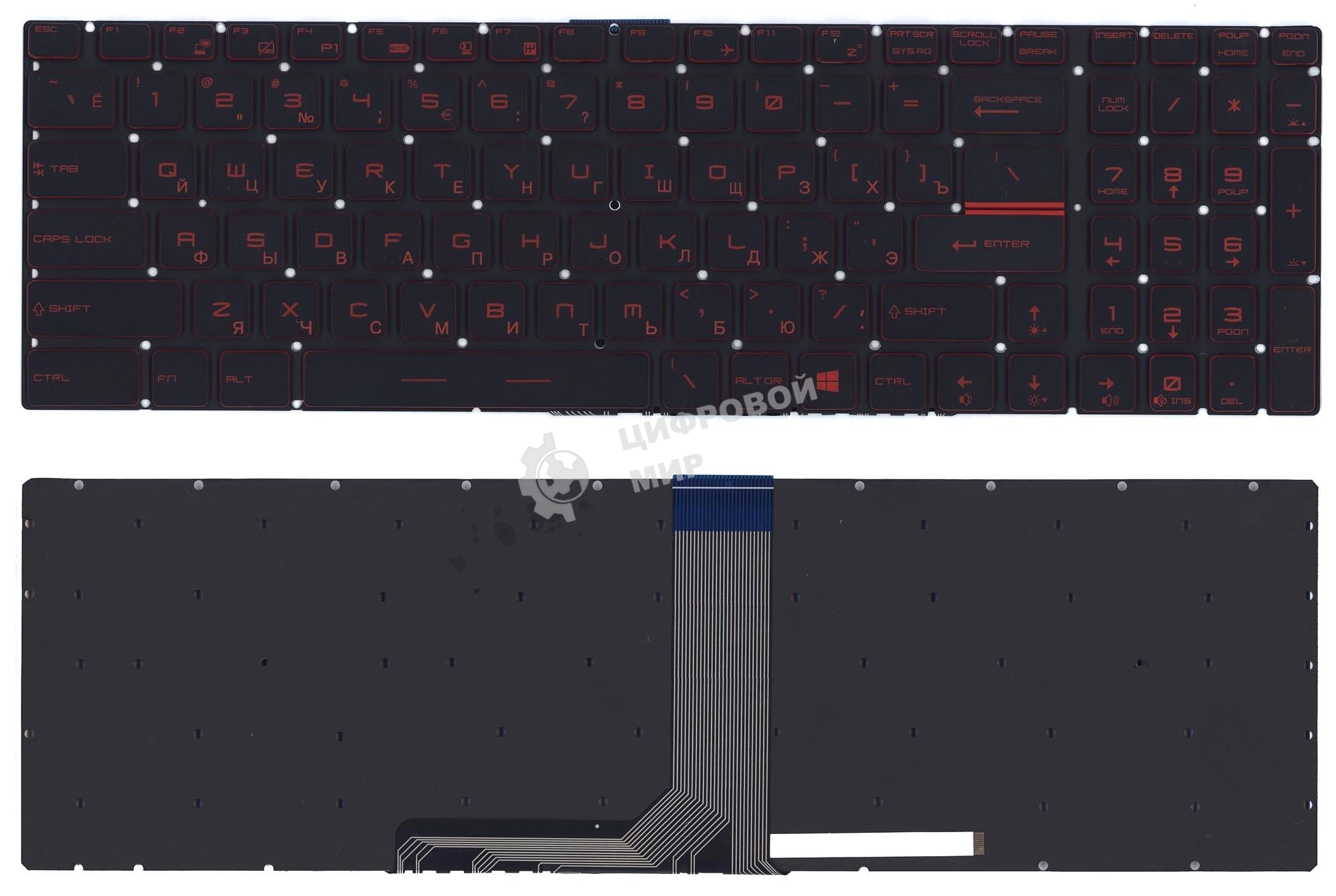 Клавиатура для ноутбука MSI GT72 GS60 GS70 GP62 GL72 GE72 черная с красной подсветкой