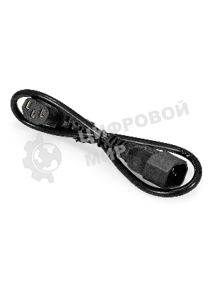 Кабель питания ExeGate Power EC-0,5P (C13 угловой->C14, VDE-250V-3*0.75мм2, медь, черный, 10A, 0.5м)